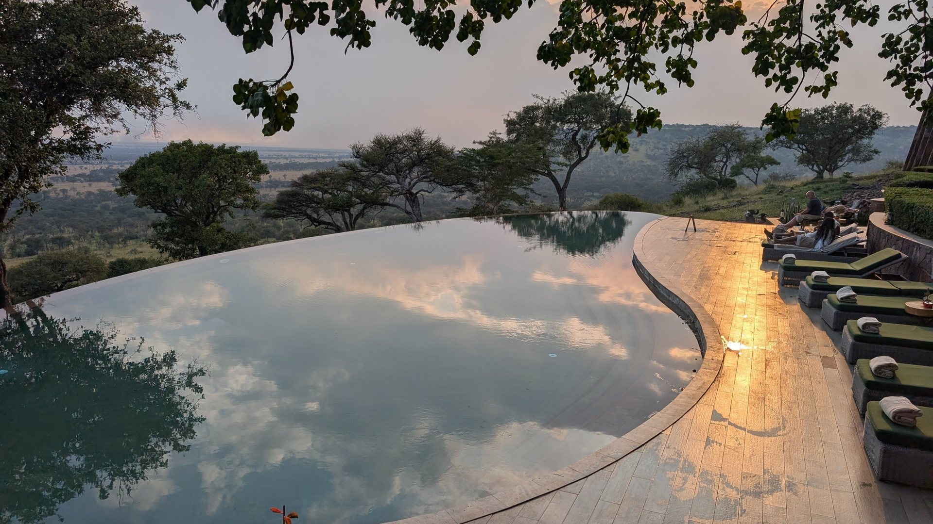Relaxing pool with a view at an accessible lodge